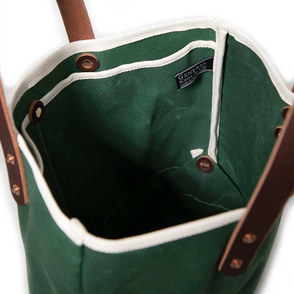 Tennis Green Waxed Canvas Mini Tote - Blackbird Boutique