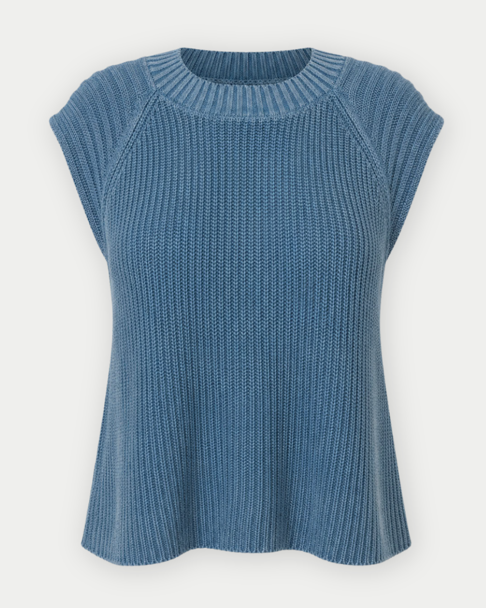 Toby Mineral Washed Raglan Sleeveless Lightweight Sweater Top