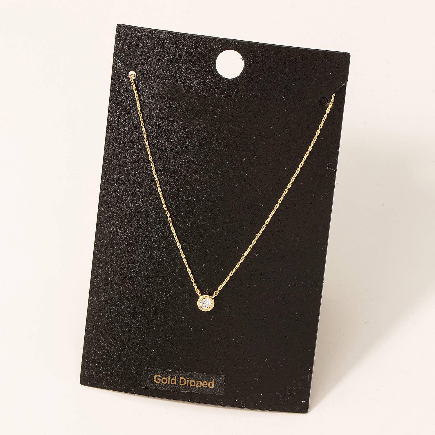 Gold Dipped Dainty Chain Stud Charm Necklace - Blackbird Boutique