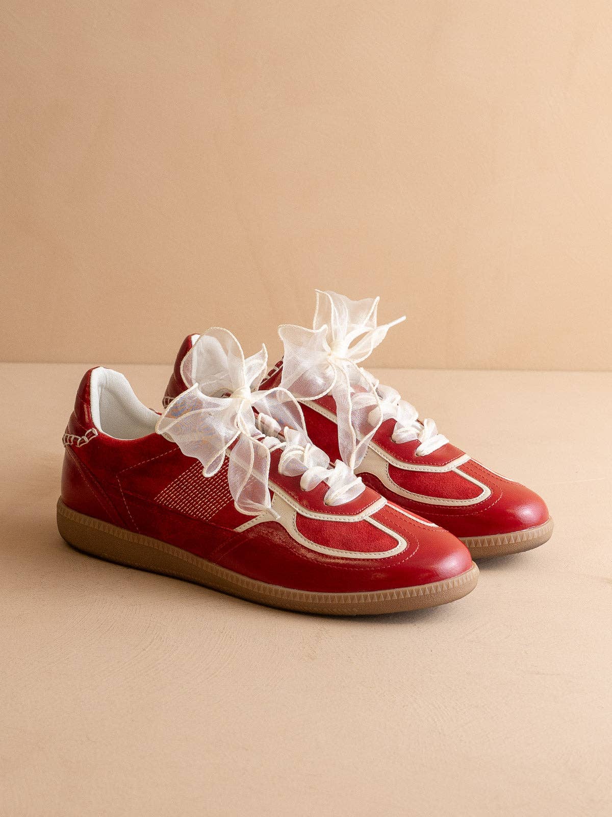 The Dalia | Cherry Lace Up Sneaker - Blackbird Boutique