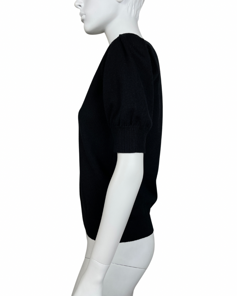 Black Short Sleeve Knit Top - Blackbird Boutique