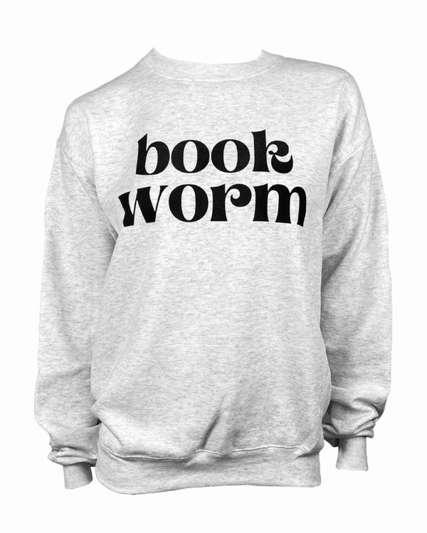 Book Worm Oversized Sweatshirt in Ash Gray - Blackbird Boutique