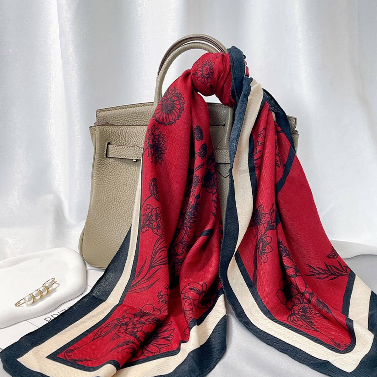 Floral Square Scarf - Blackbird Boutique