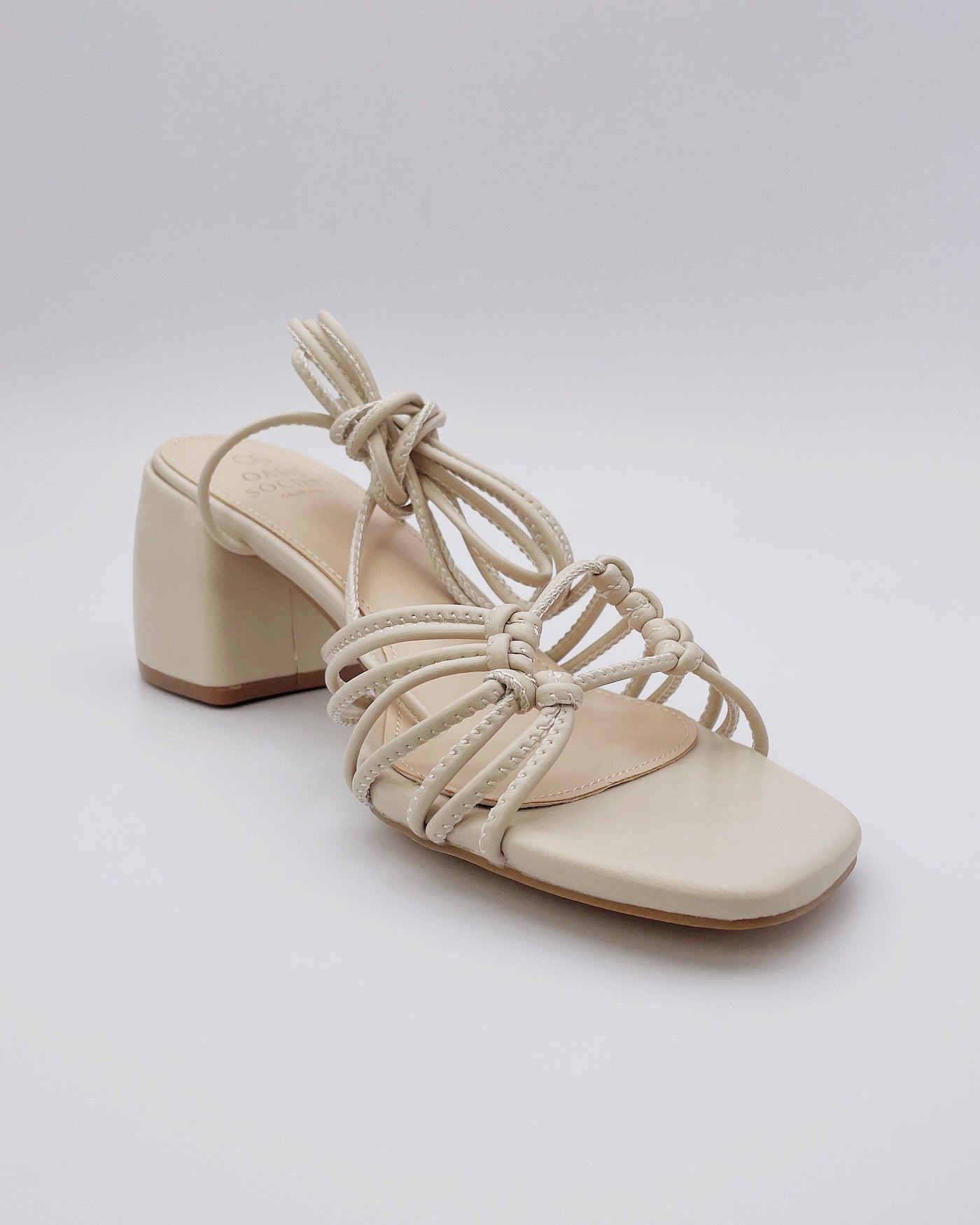 Celia Strappy Heels in Beige - Blackbird Boutique