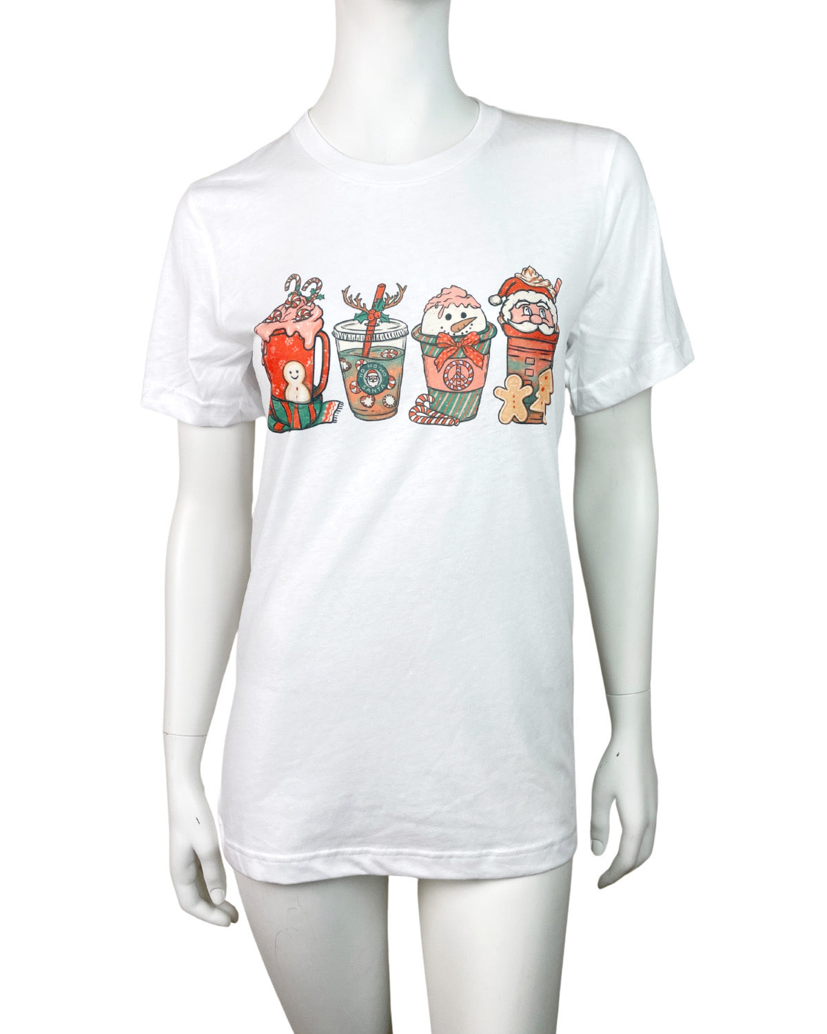 Christmas Cheer Coffee Cups Graphic Tee - Blackbird Boutique