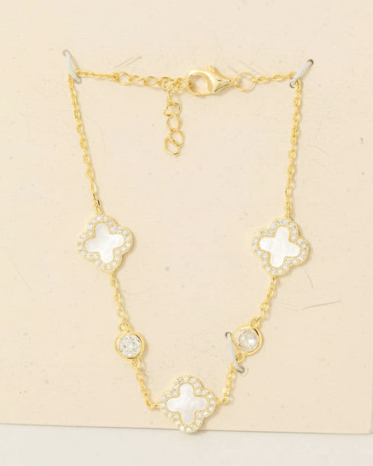 Sterling Silver Clover Chain Bracelet - Blackbird Boutique