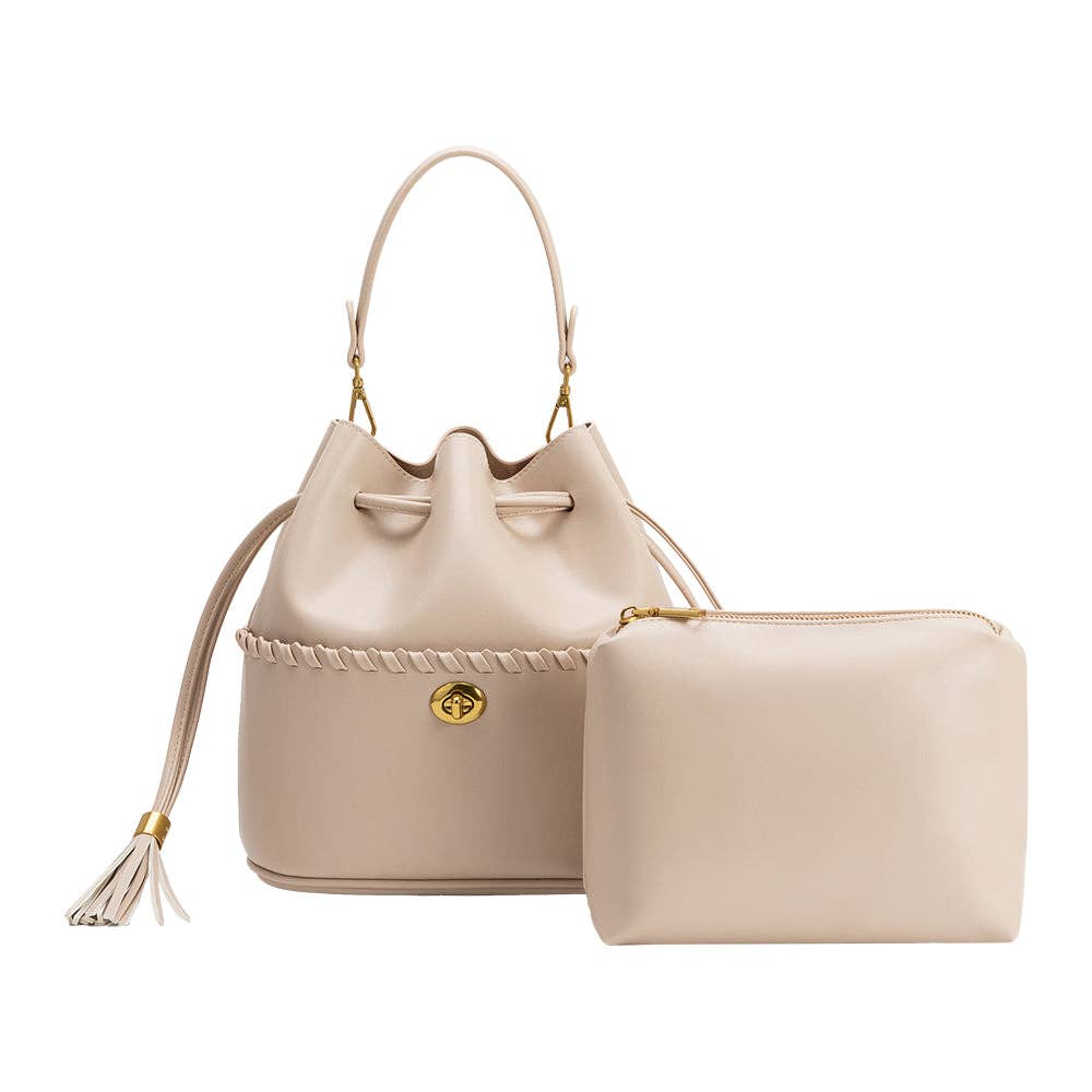 MELIE BIANCO Janae Bone Recycled Vegan Leather Top Handle Bag