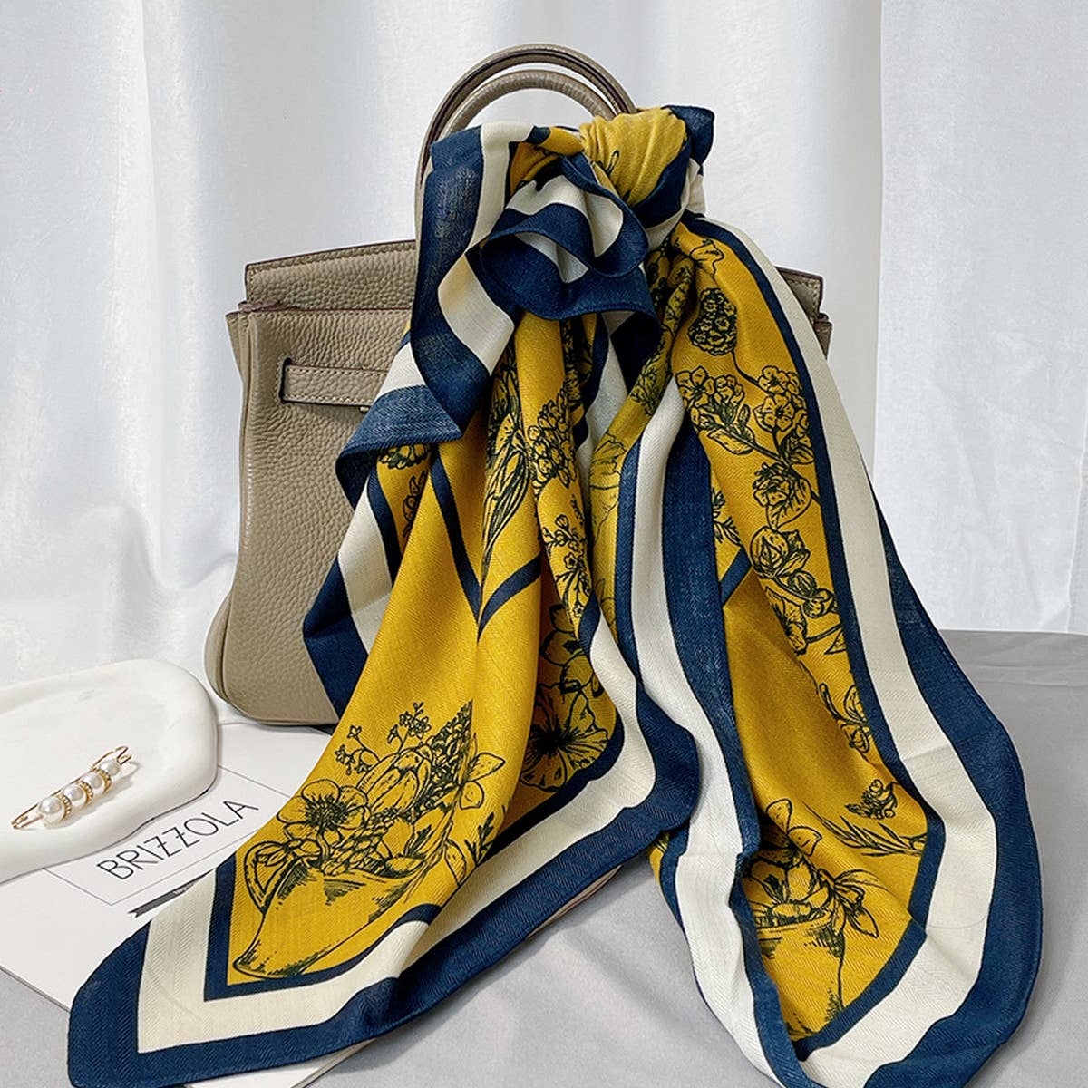 Floral Square Scarf - Blackbird Boutique