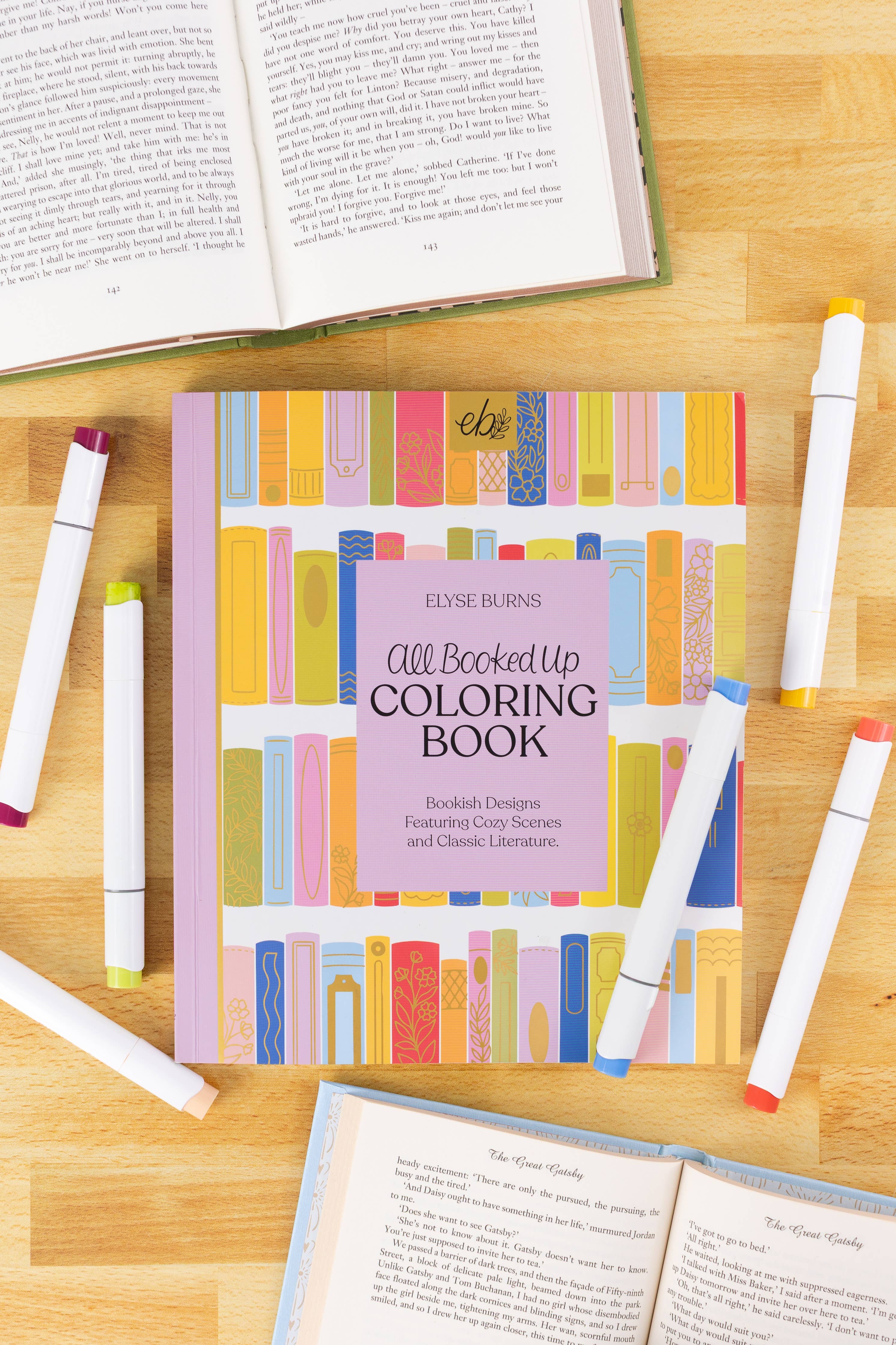 All Booked Up Coloring Book | Bookish & Reading - Blackbird Boutique