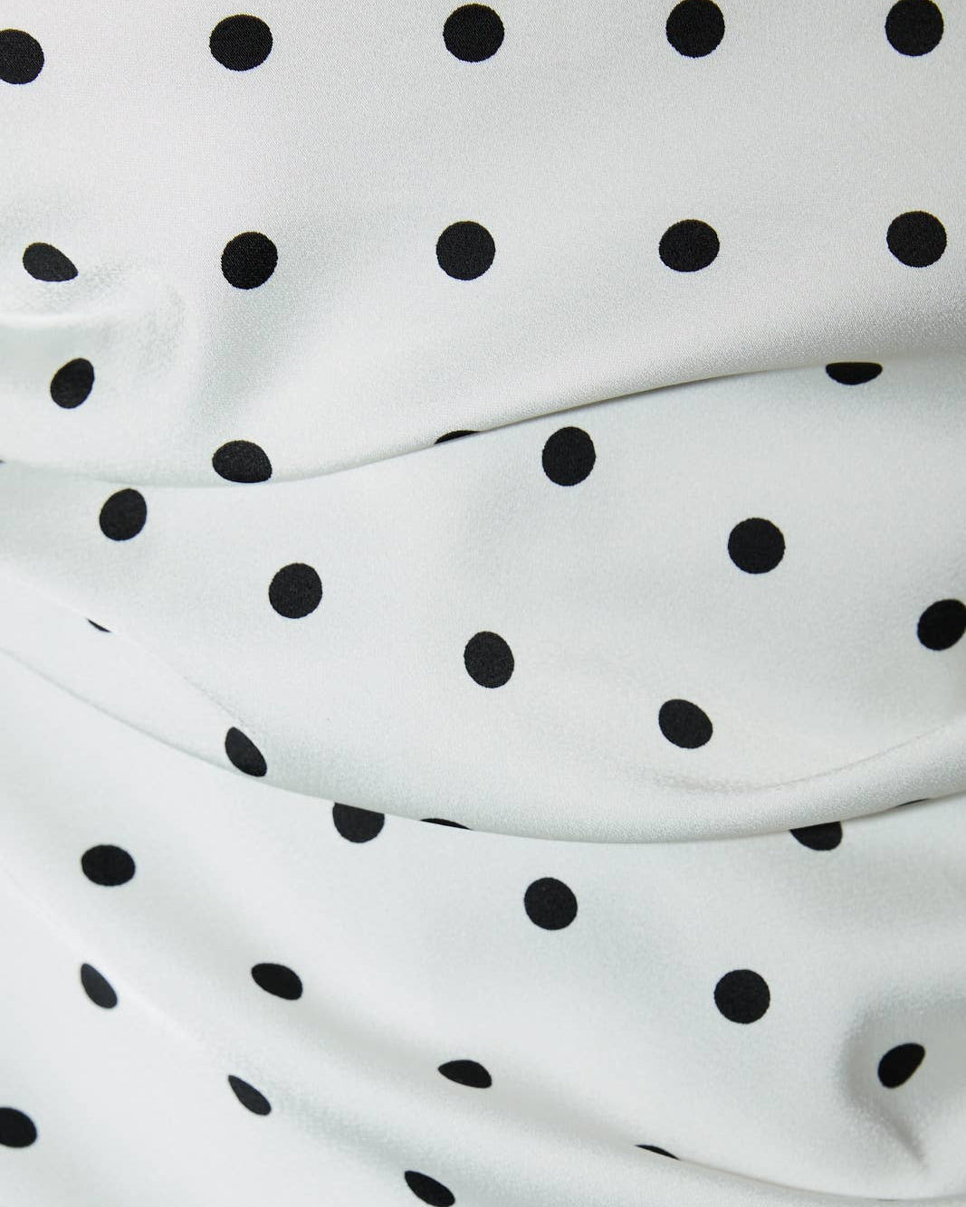 BOAT NECK PLEATED DETAIL SATIN TOP IN POLKA DOT - Blackbird Boutique