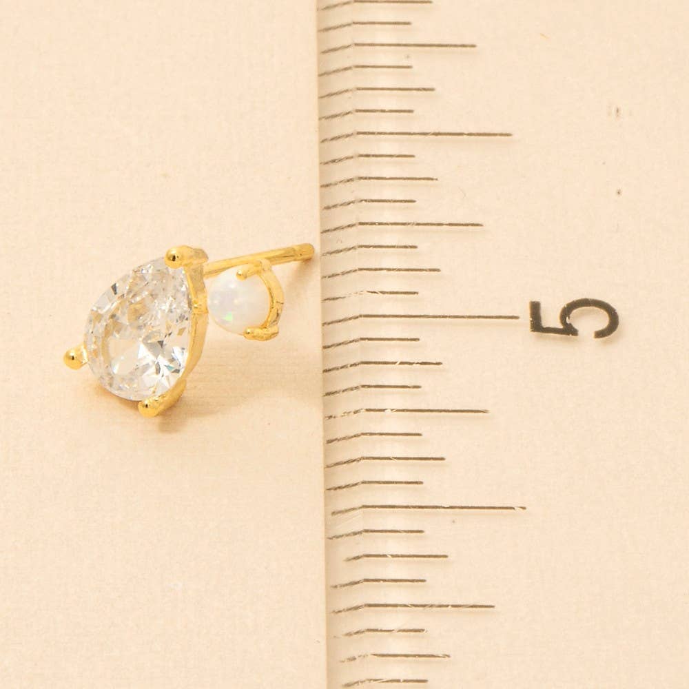 Rhinestone Teardrop Stud Earrings - Blackbird Boutique