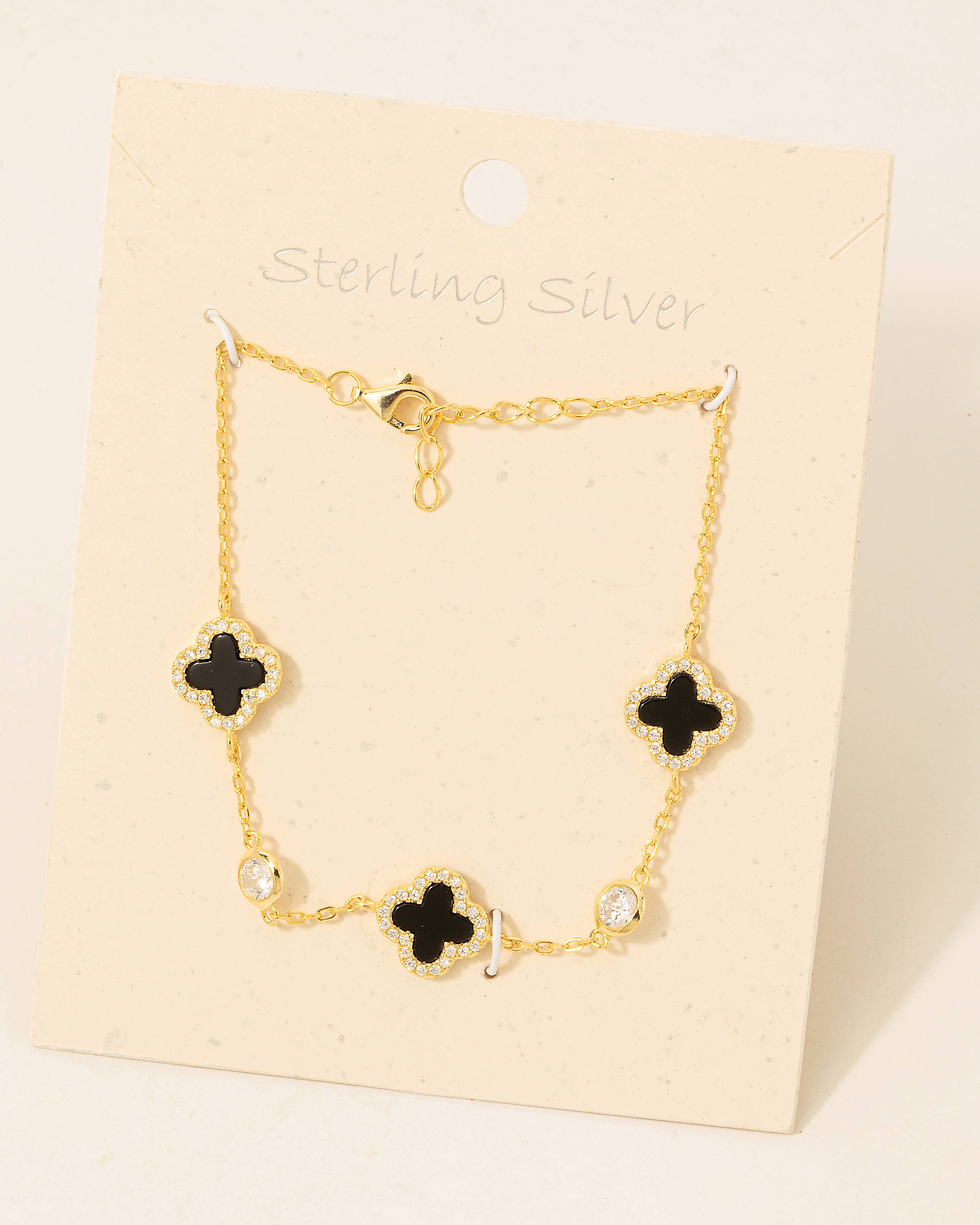 Sterling Silver Clover Chain Bracelet - Blackbird Boutique