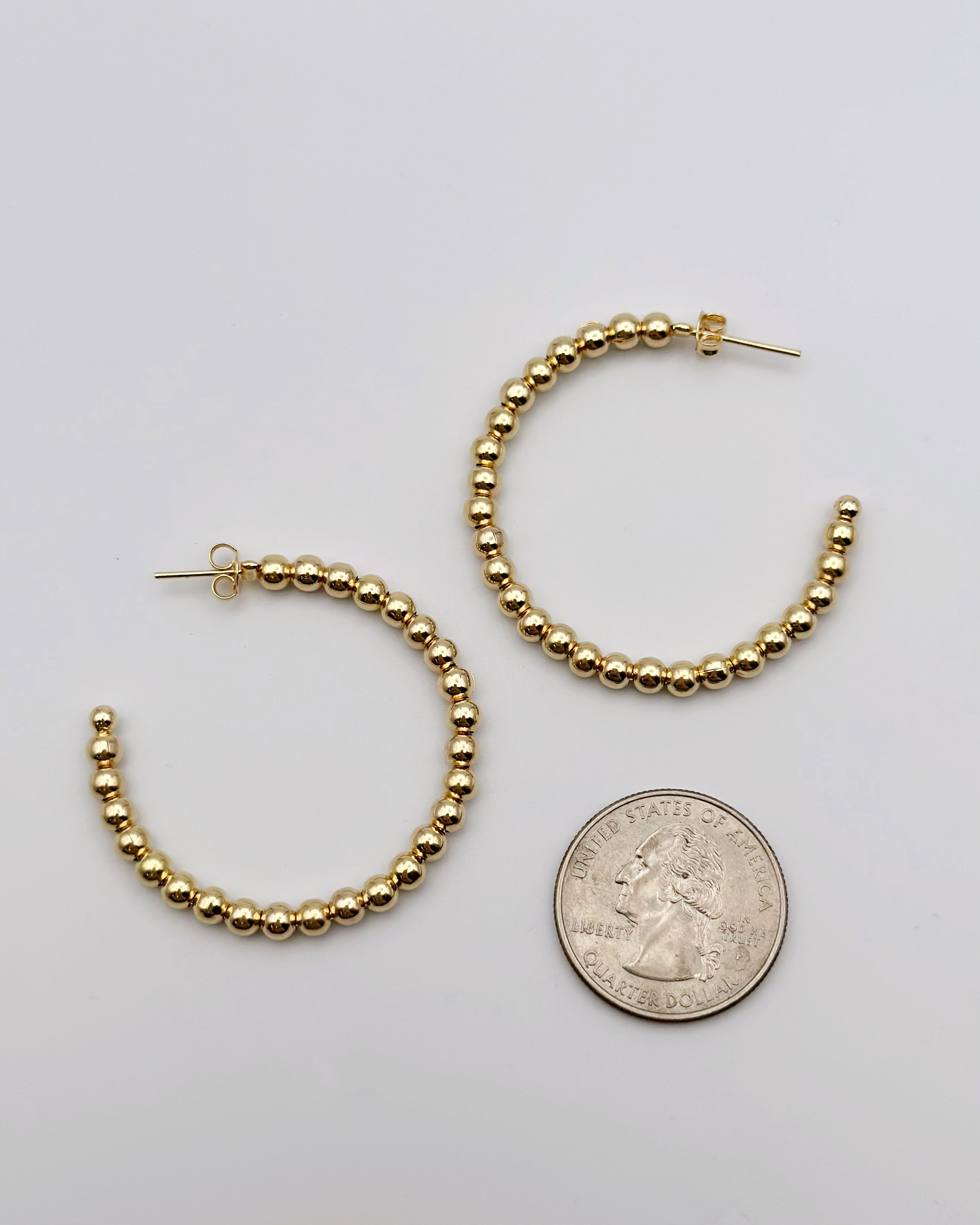 Gold Filled Sphere Hoop Earrings - Blackbird Boutique