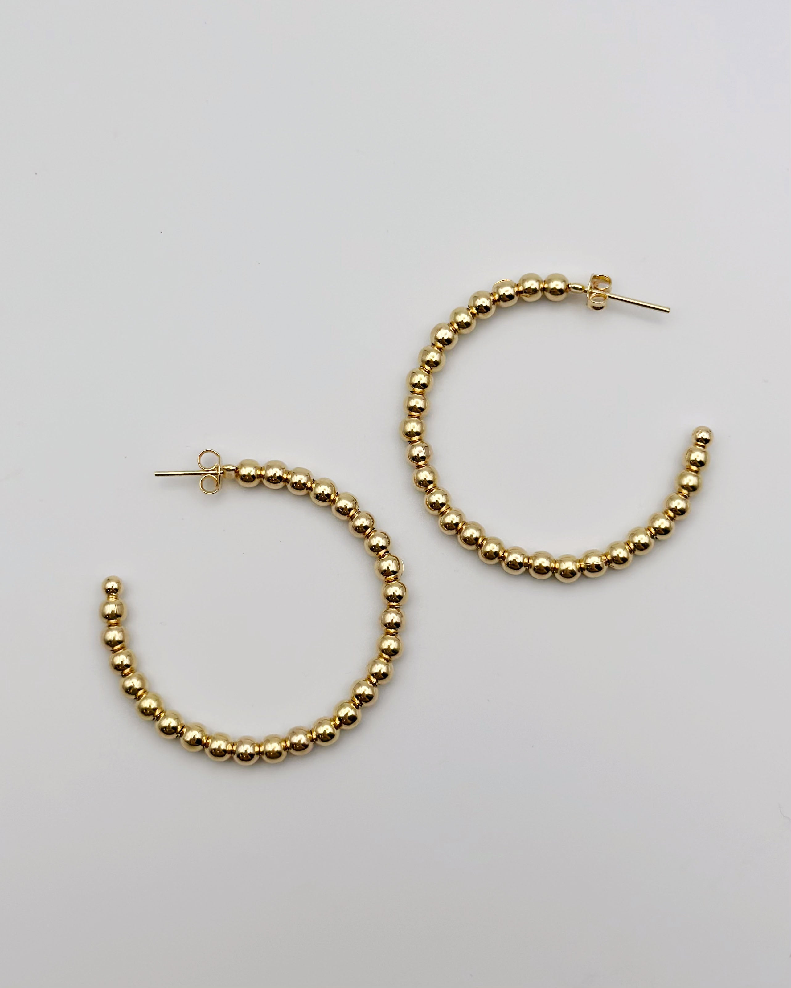 Gold Filled Sphere Hoop Earrings - Blackbird Boutique