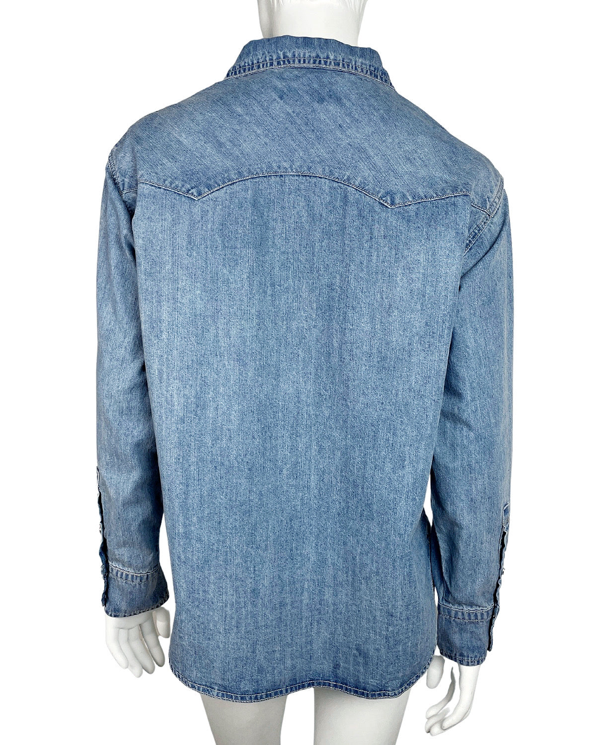 Medium Wash Denim Shirt - Blackbird Boutique