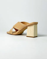 Nude Wood Block Heels - Blackbird Boutique
