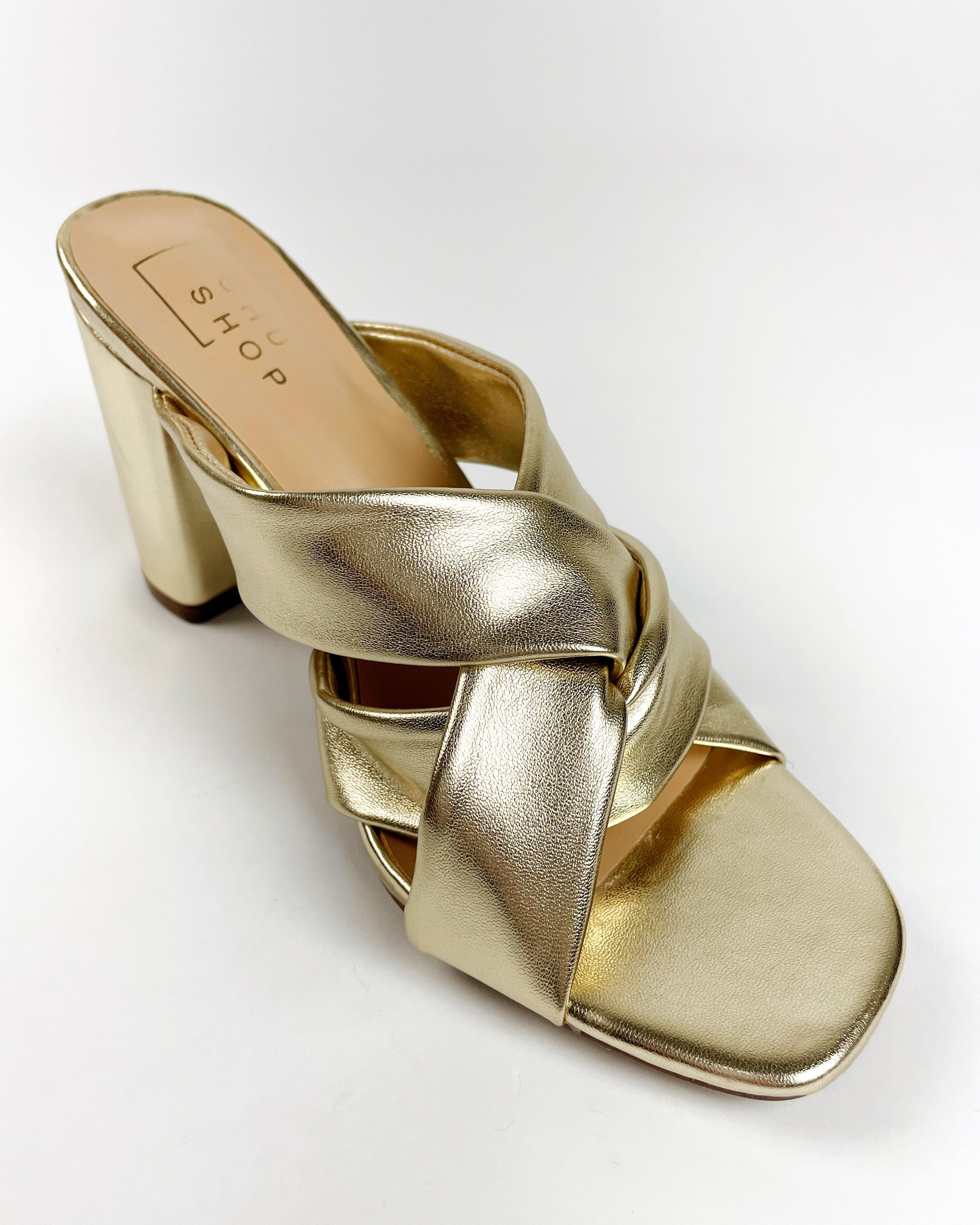 ShuShop Guadalupe Heels - Gold - Blackbird Boutique