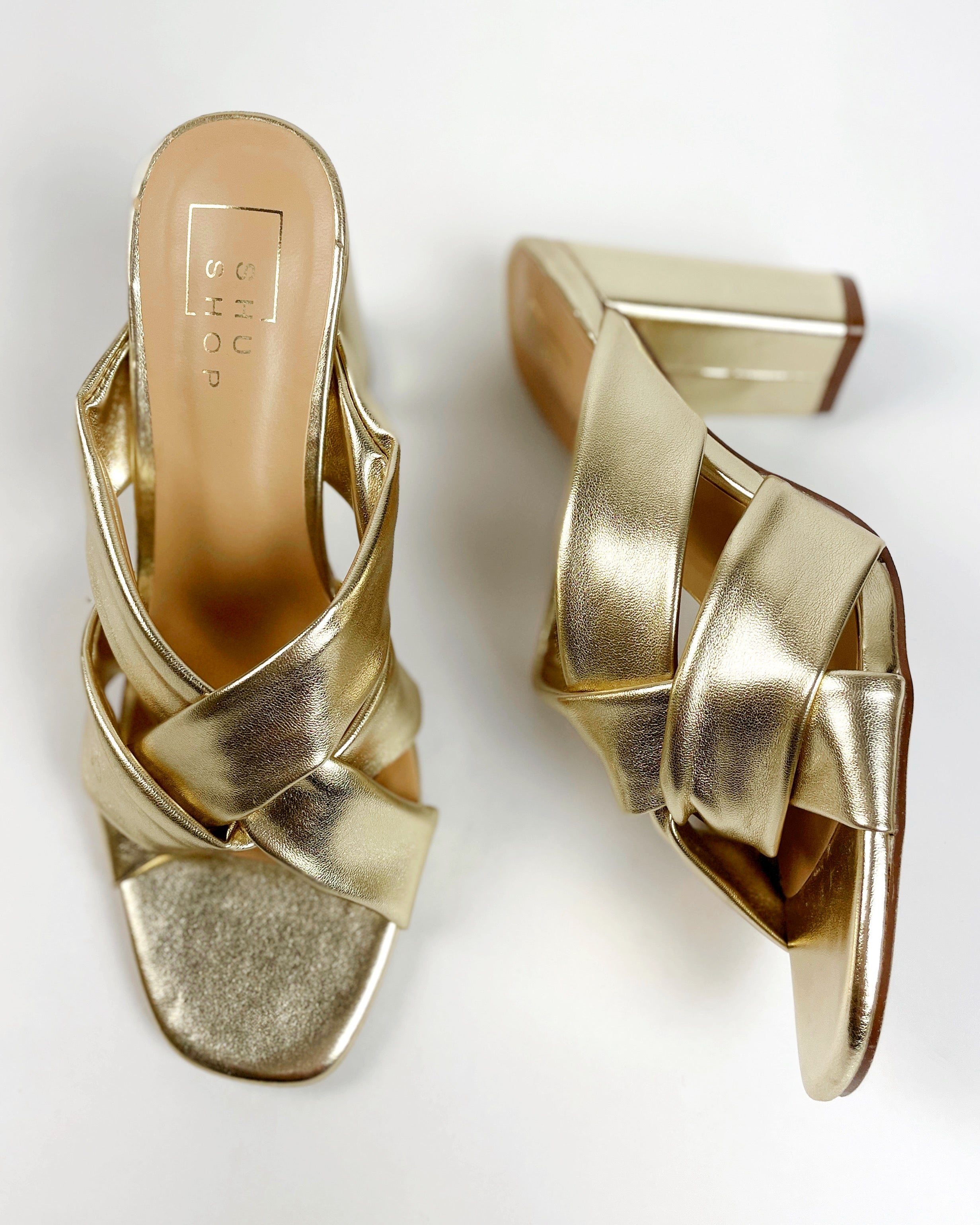 ShuShop Guadalupe Heels - Gold | Blackbird Boutique